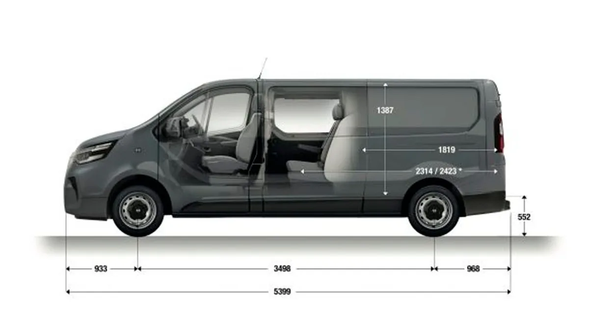 Nissan Primastar Combi 9 L2H1 N-Connecta 150CV II en renting — Trasera